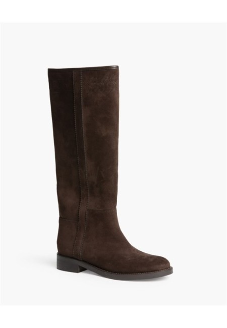 Botas altas marrón chocolate estilo cartujano vista lateral 2