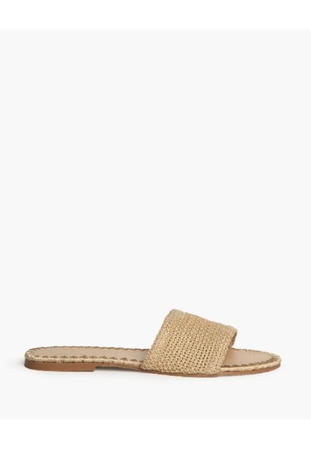 Sandalias planas de ganchillo beige | Bluwer