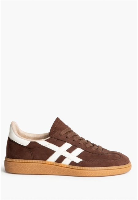 Zapatillas retro marrón chocolate para mujer | Bluwer