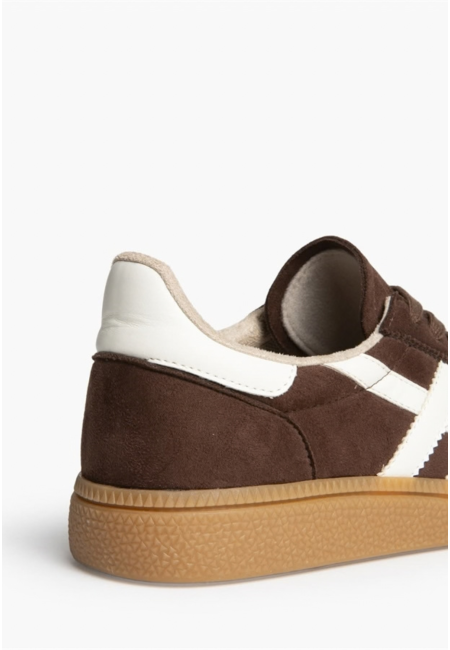 Zapatillas retro marrón chocolate para mujer | Bluwer