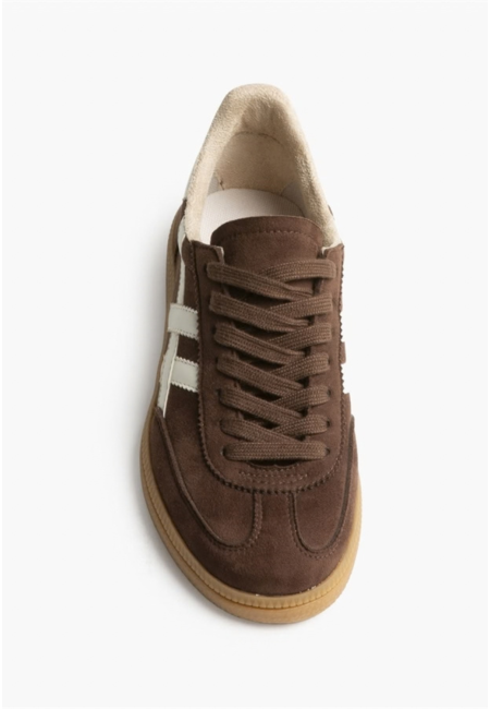 Zapatillas retro marrón chocolate para mujer | Bluwer