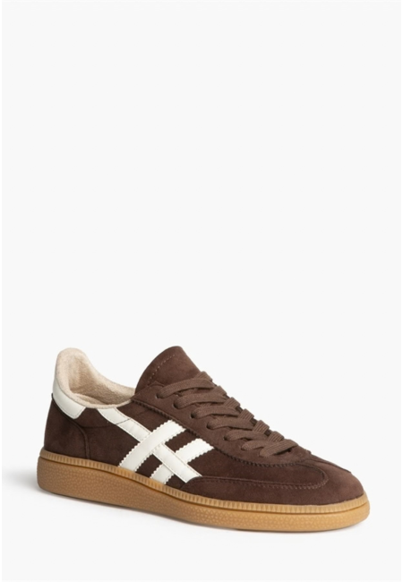 Zapatillas retro marrón chocolate para mujer | Bluwer