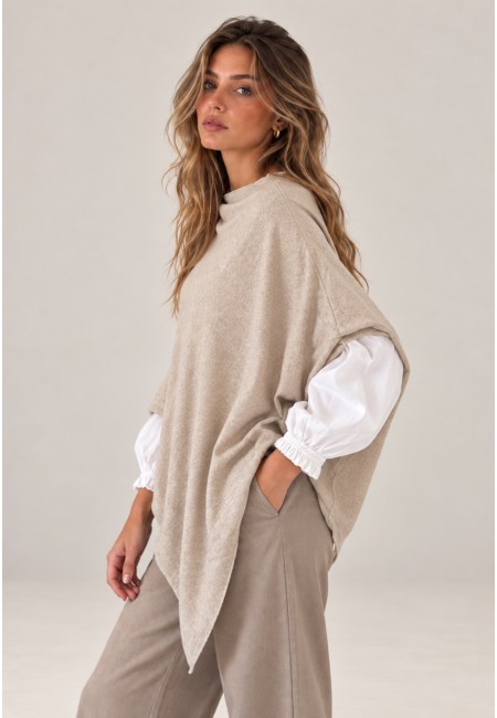 Capa de punto fino beige | Bluwer