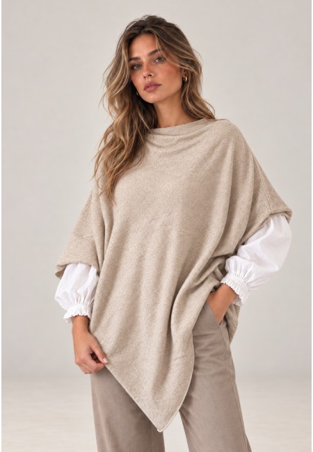 Capa de punto fino beige | Bluwer