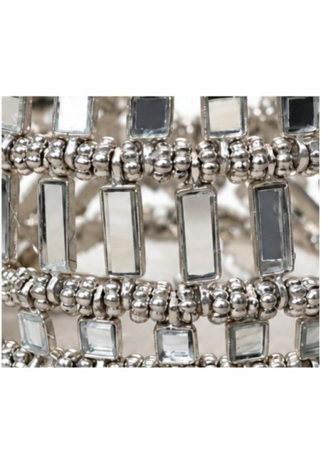 Choker plateado de espejos verticales y abalorios multifila - producto detalle