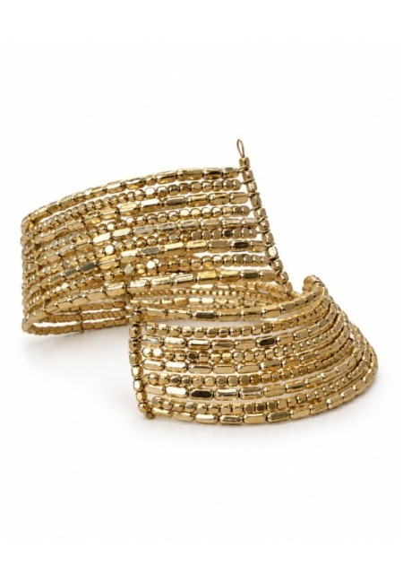 Choker dorado de abalorios con estructura efecto muelle - producto abierto