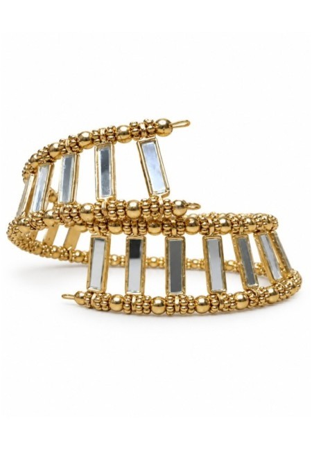 Choker dorado de espejos rectangulares entre abalorios - producto alternativo
