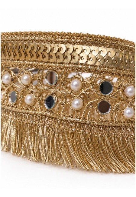 Choker de flecos con perlas espejitos y lentejuelas - producto extra