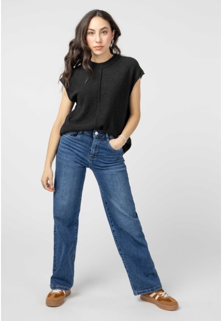 Top de punto rosa sin mangas | Bluwer 2