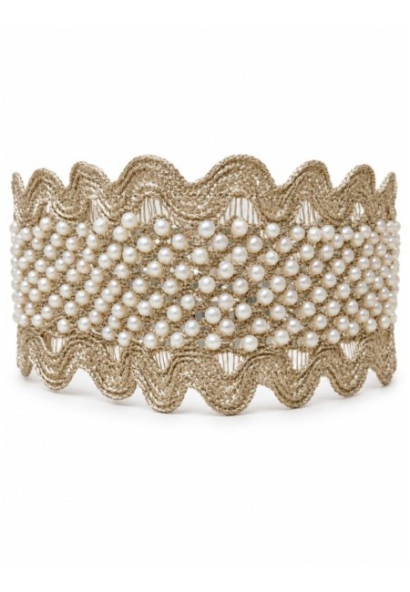 Choker ancho de perlitas en ondas - producto frontal