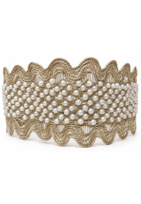 Choker ancho de perlitas en ondas - producto otro angulo