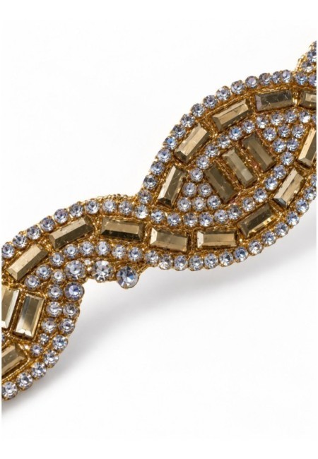 Choker dorado fino de abalorios reflectantes y cristales - producto extra