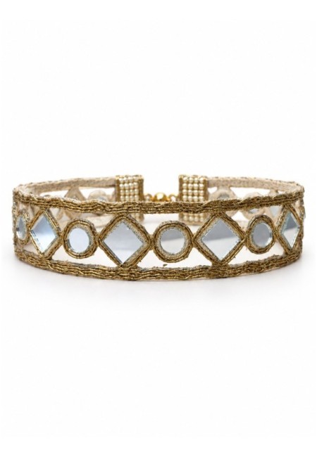 Choker estrecho de rombos y círculos con espejos - producto frontal