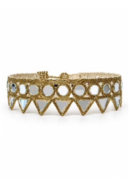 Choker dorado de triángulos de espejo - producto frontal