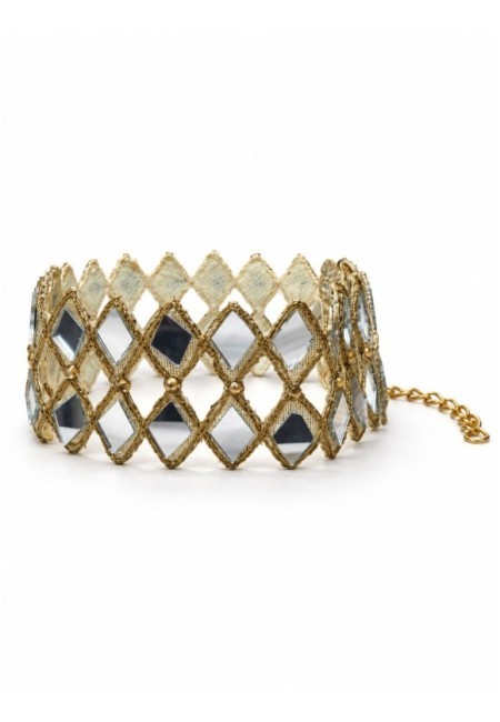 Choker de espejos en doble fila de rombos - producto frontal