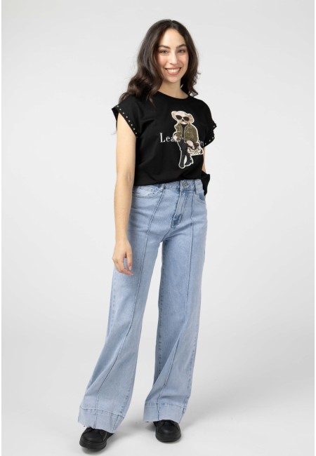 Camiseta-oso-fashion-tachuelas-mangas 2