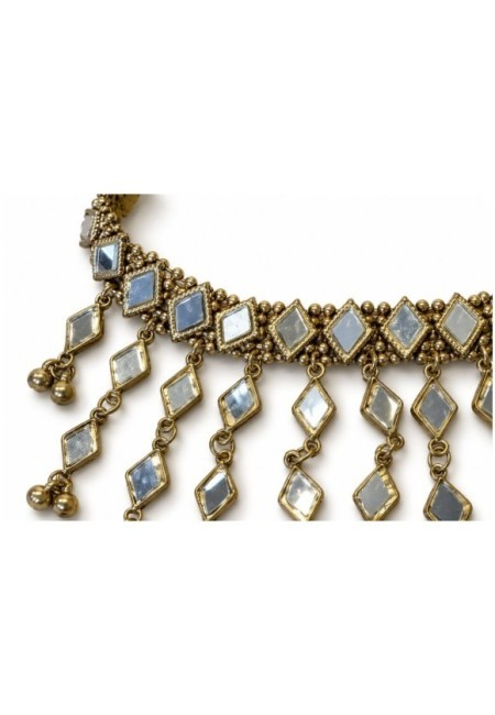 Collar de latón con rombos de espejo en cascada - producto detalle