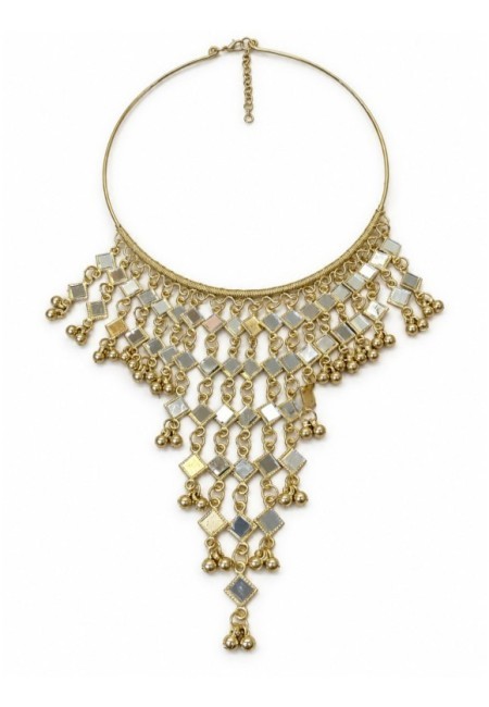 Collar de aro con espejitos de rombo en cascada - producto completo