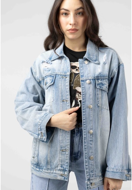 Chaqueta vaquera oversize desgastada – Rebel