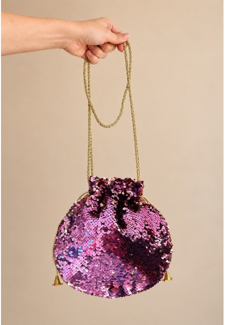 Bombonera rosa de lentejuelas reversibles | Bluwer
