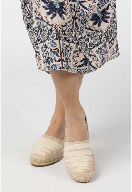 Alpargatas beige de yute con cintas | Bluwer