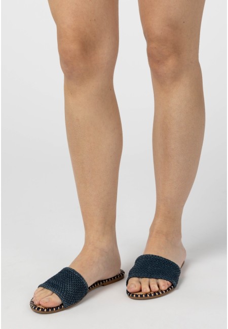 Sandalias planas de ganchillo beige | Bluwer