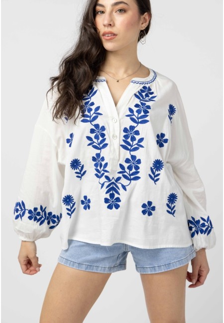 Blusa boho bordada - Azahar