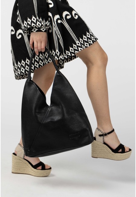 Bolso shopper negro piel sintética | Bluwer 2