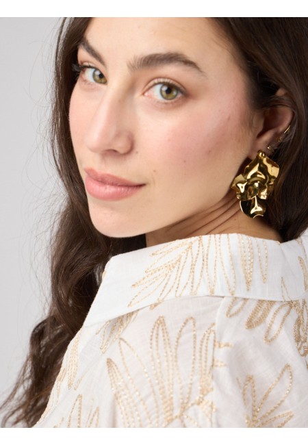 Pendientes plateados efecto arrugado – Gaia 2