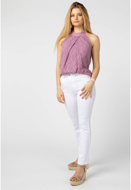 Top morado halter texturizado - Flow 2