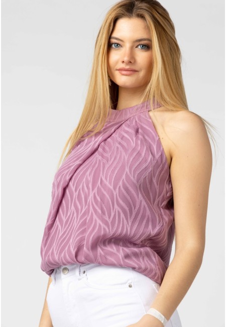 Top morado halter texturizado - Flow