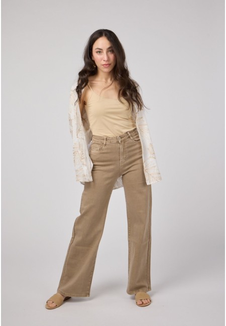 Camiseta de tirantes beige básica – algodón suave | Bluwer