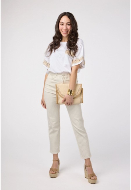 Bolso clutch de rafia natural – 100% algodón | Bluwer