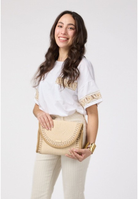 Bolso de rafia como sobre