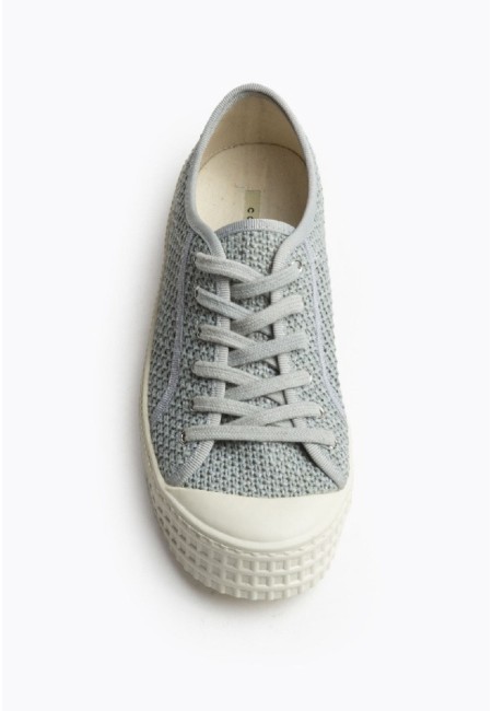 Zapatilla ganchillo azul mujer – Estilo retro y suela 2 cm | Bluwer
