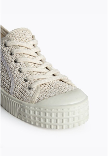Zapatillas crochet beige con plantilla de gel | Bluwer