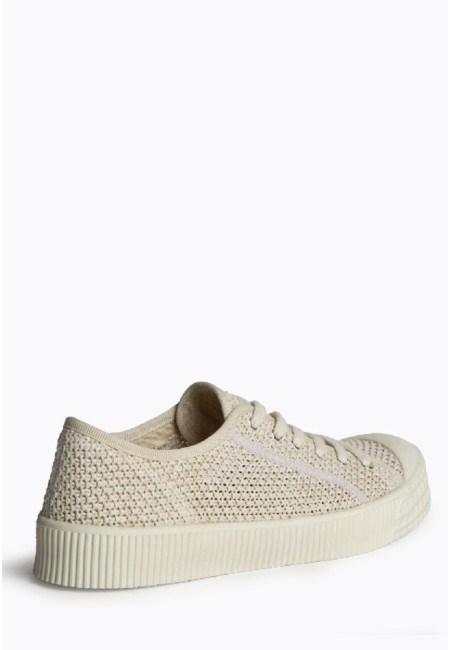 Zapatillas crochet beige con plantilla de gel | Bluwer