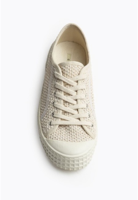 Zapatillas crochet beige con plantilla de gel | Bluwer