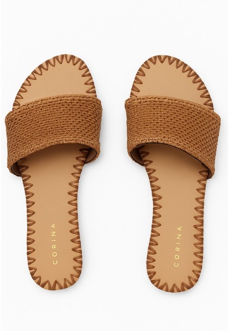 Sandalias planas tipo pala camel – Diseño veraniego cómodo | Bluwer