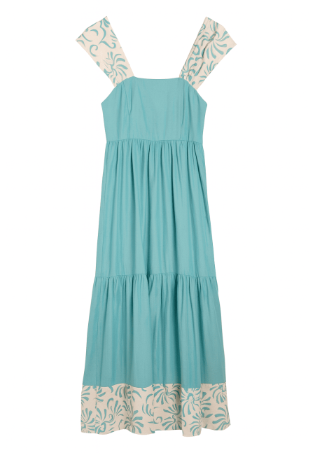 Vestido turquesa larrgo tobillo