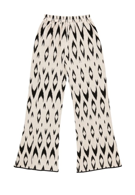 Pantalón fluido blanco y negro con abertura lateral | Bluwer