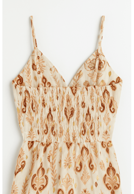 Vestido largo boho con bordados dorados | Bluwer