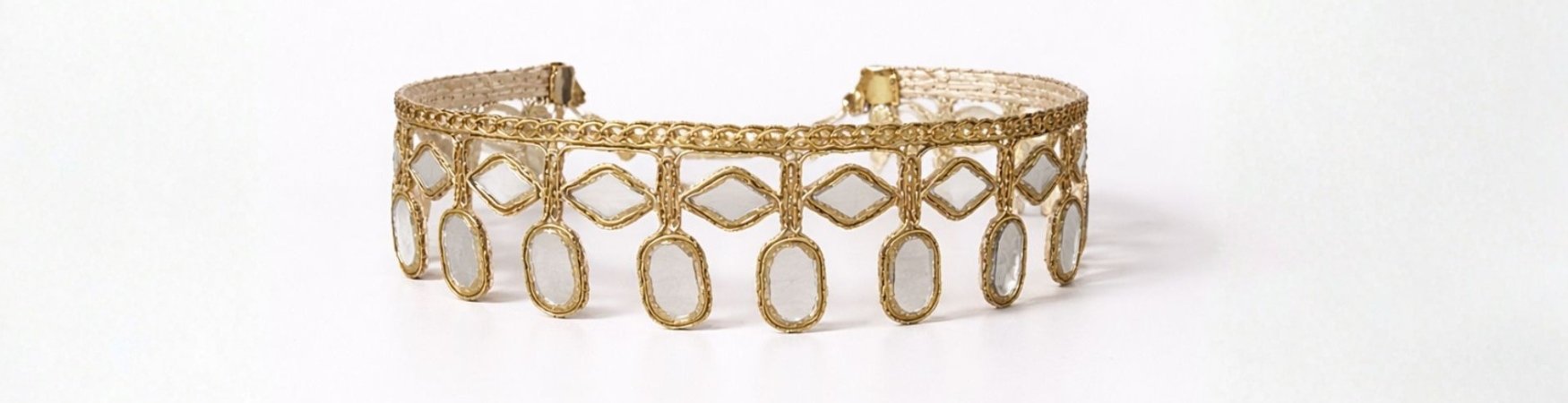choker de espejos - dorado