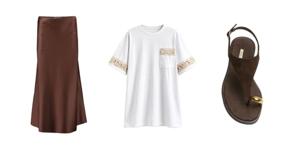 Falda midi satinada chocolate: looks de diario y de fiesta para arrasar en 2026